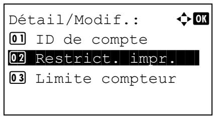 KYOCERA ECOSYS M6530CDN - ECOSYS M6630CIDN - Détail/Modif. (Vérification/modification des paramètres d'ID de compte enregistré) - 8