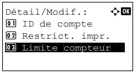 KYOCERA ECOSYS M6530CDN - ECOSYS M6630CIDN - Détail/Modif. (Vérification/modification des paramètres d'ID de compte enregistré) - 10