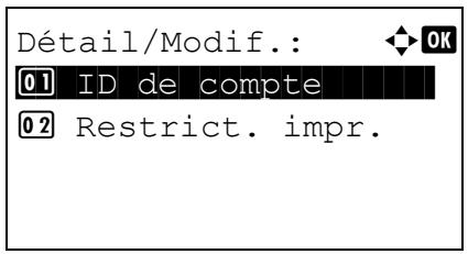 KYOCERA ECOSYS M8124CIDN - Détail/Modif. (Vérification/modification des paramètres d'ID de compte enregistré) - 3