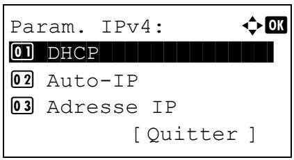 KYOCERA ECOSYS M8124CIDN - Activation ou désactivation de DHCP - 3