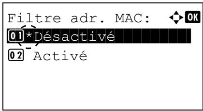 KYOCERA ECOSYS M8124CIDN - Filtre adr. MAC (Paramètre de filtrage d'adresse MAC) - 2