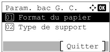 KYOCERA ECOSYS M8124CIDN - Type de support (Réglage du type de papier pour chargeur en masse en option) - 1