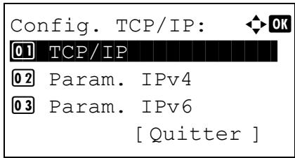 KYOCERA ECOSYS M8124CIDN - Vérification de l'activation de TCP/IP - 1