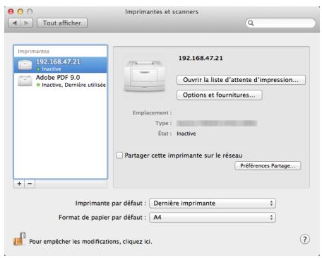 KYOCERA ECOSYS M8124CIDN - Installation du pilote d'imprimante sous Macintosh - 11