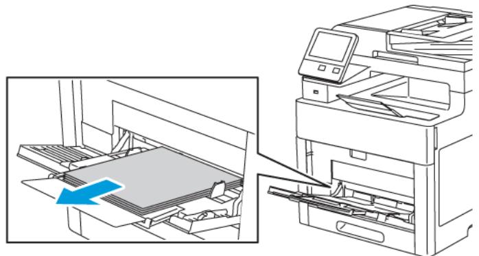 XEROX VERSALINK B400V/DN  -  VERSALINK B405V/DN - Chargement des étiquettes dans le départ manuel - 1