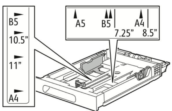 XEROX VERSALINK B400V/DN  -  VERSALINK B405V/DN - Chargement d'étiquettes dans le magasin 1 - 2