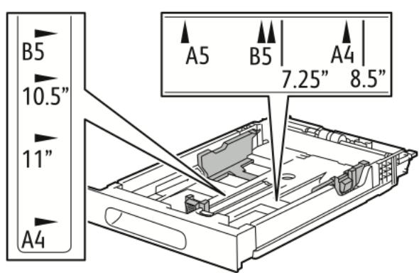 XEROX VERSALINK B400V/DN  -  VERSALINK B405V/DN - Chargement du papier dans les bacs 1 et 2 - 2