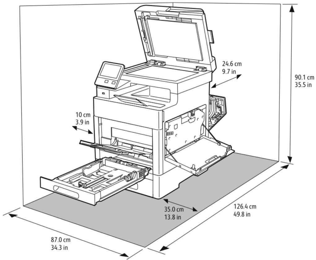 XEROX WORKCENTRE 3335 - WORKCENTRE 3345 - Espace de dégagement requis - 2