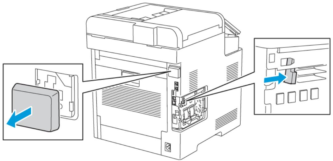 XEROX PHASER 6510N - Retrait de l'adaptateur réseau sans fil - 4