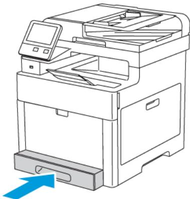 XEROX PHASER 6510N - Réglage des bacs 1 ou 2 en fonction de la longueur du papier - 4
