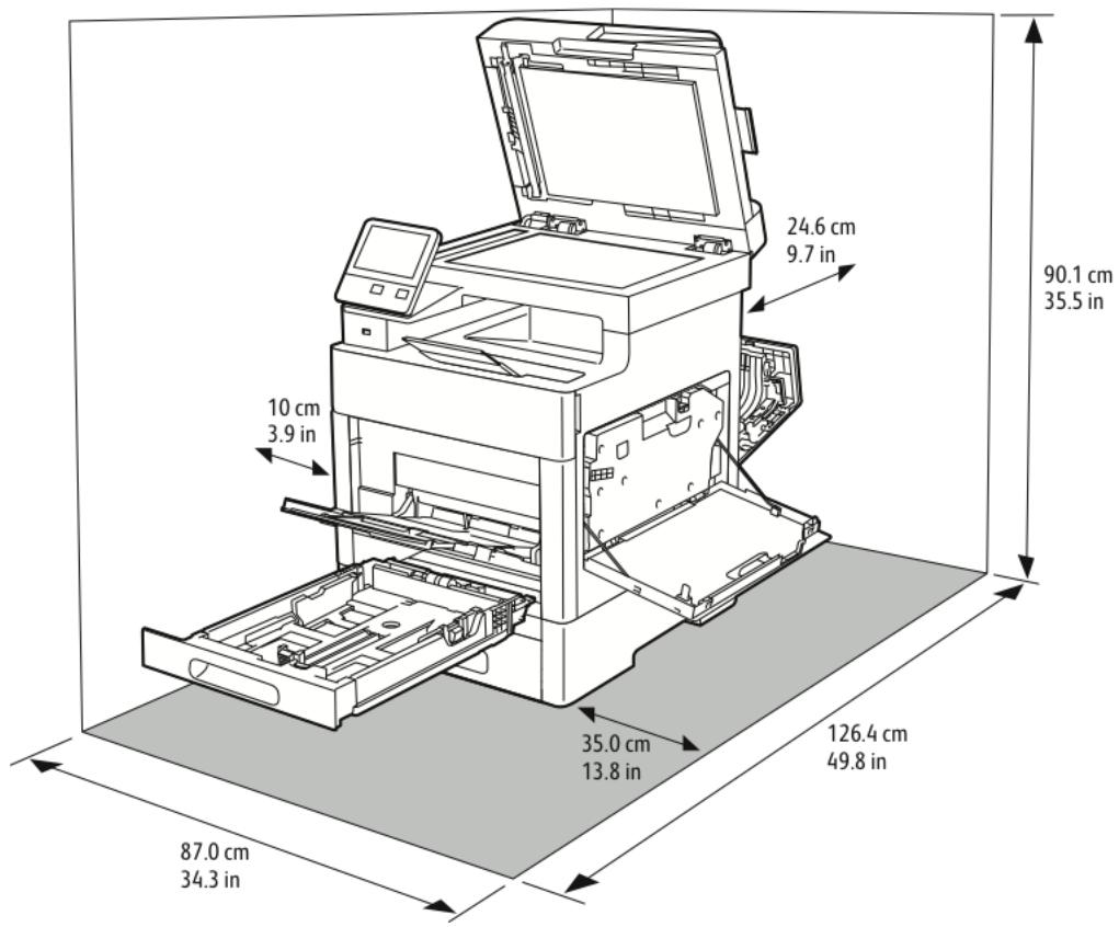 XEROX VERSALINK C400V - VERSALINK C405 - Espace de dégagement requis - 2