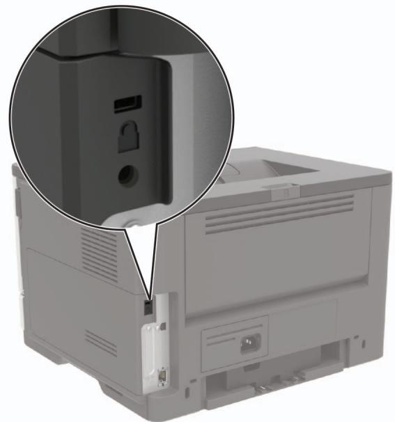 LEXMARK MX321ADN - Emplacement du logement de sécurité - 1