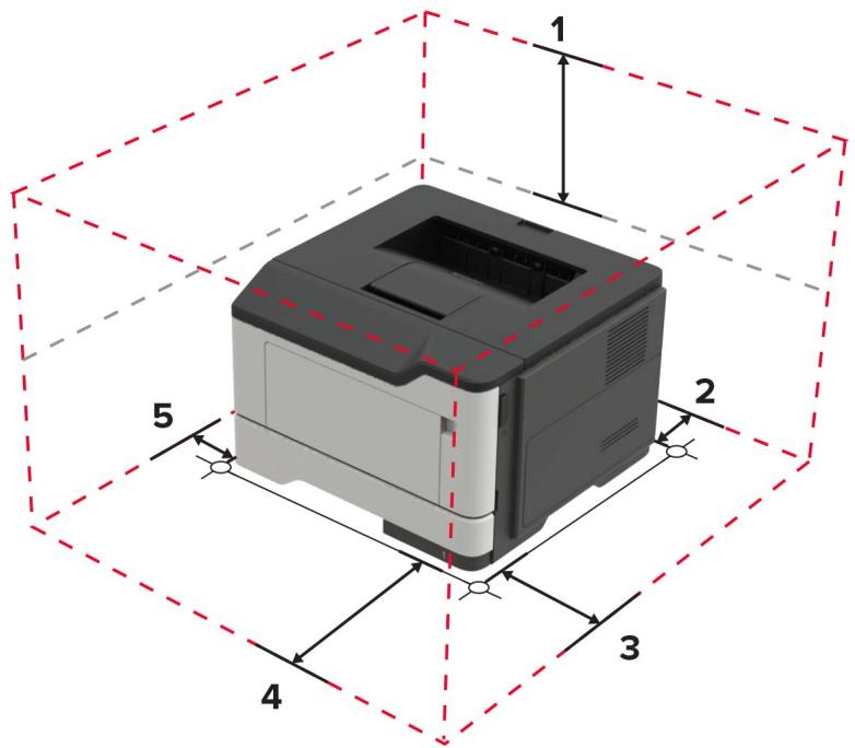 LEXMARK MS521DN - Sélection d'un emplacement pour l'imprimante - 3