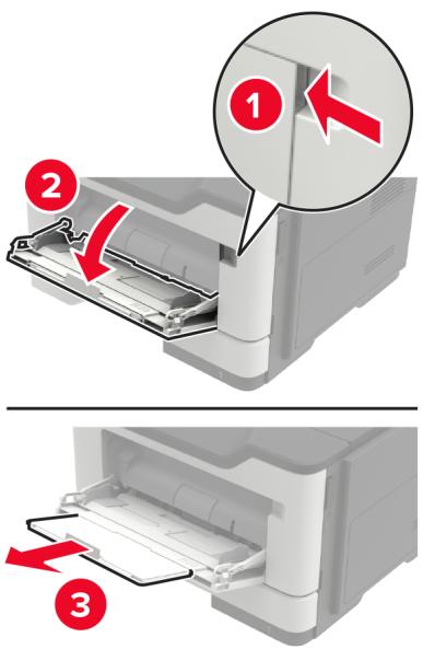 LEXMARK MS521DN - Ouvrez le chargeur multifonction. - 1