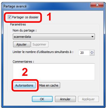 KYOCERA ECOSYS FS-1220MFP - Configurer les paramètres d'autorisation. - 1