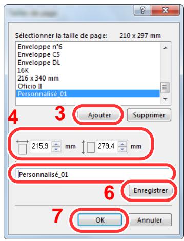 KYOCERA ECOSYS FS-1220MFP - Enregistrer le format de papier. - 3
