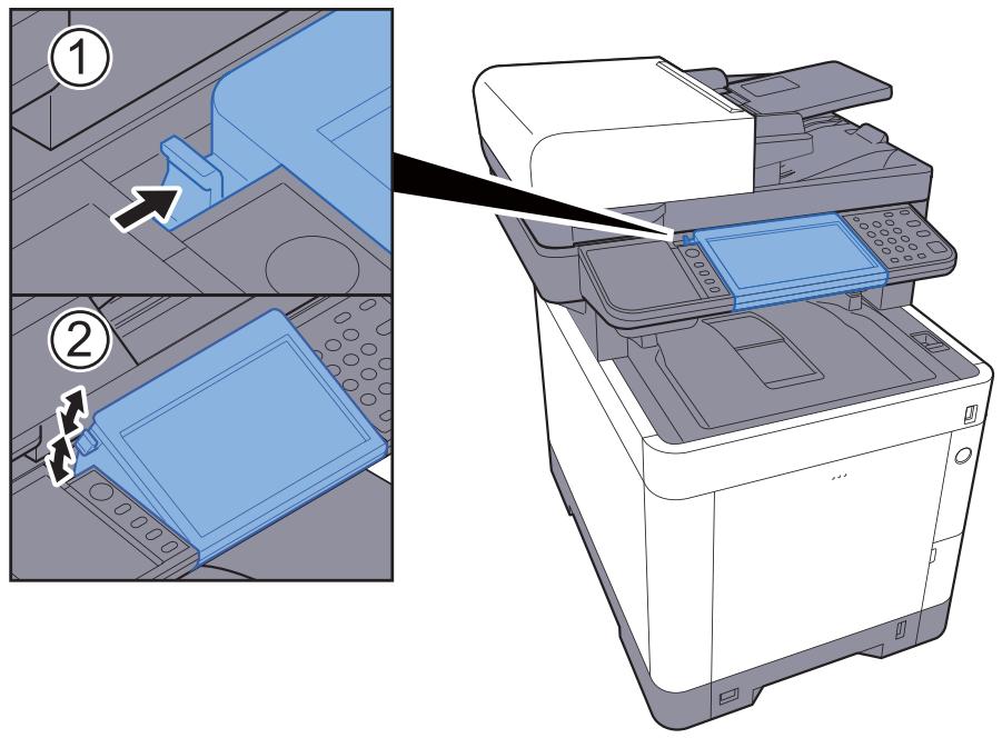 KYOCERA ECOSYS FS-1220MFP - Réglage de l'inclinaison du panneau de commande - 1