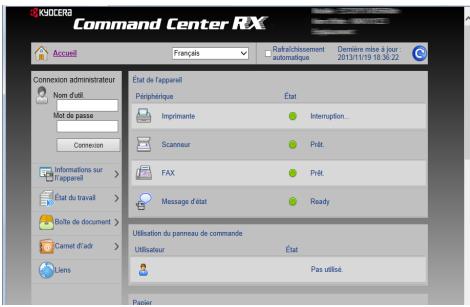 KYOCERA ECOSYS FS-1220MFP - Effectuer des opérations à distance (command center RX) - 1