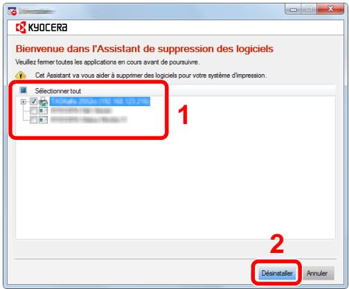 KYOCERA ECOSYS FS-1220MFP - Terminer la désinstallation. - 1