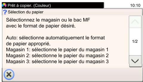 KYOCERA ECOSYS FS-1220MFP - Afficher l'écran de sélection du papier. - 2