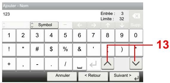 Ajouter - Nom 123 Symbol Entrée : 3 Limite : 32 Supp 1 2 3 4 5 6 7 8 9 0 ! " # $ % & ' ( ) * + , - . / Annuler < Retour Suivant >