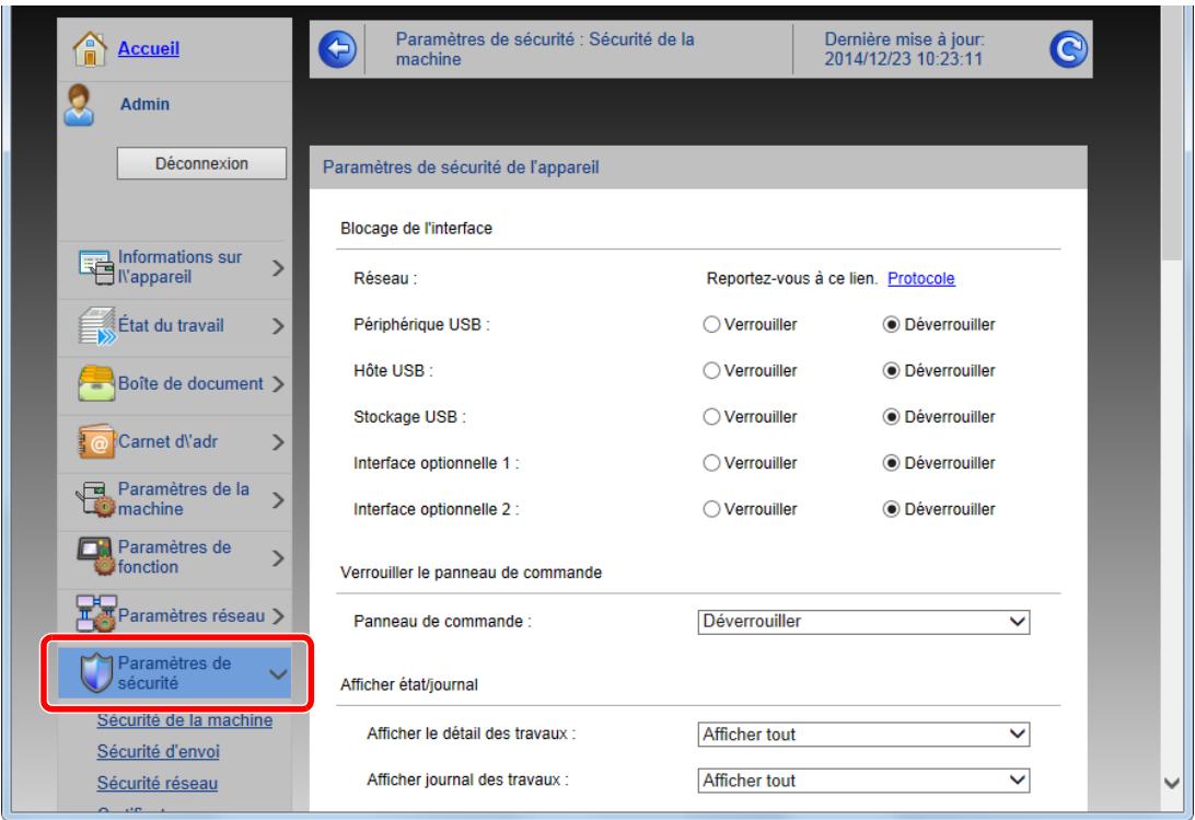 KYOCERA FS-1061DN - Configurer les paramètres de sécurité. - 1