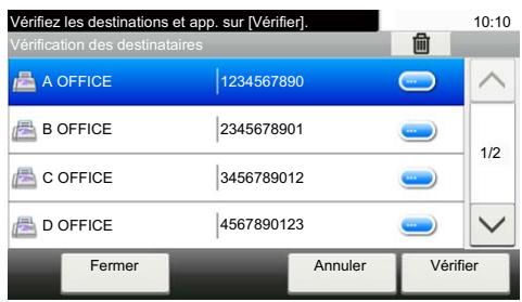 KYOCERA FS-1061DN - Écran de confirmation des destinations - 1