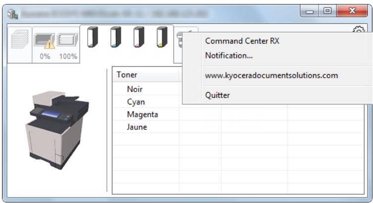 KYOCERA FS-1061DN - Menu contextuel de Status Monitor - 1