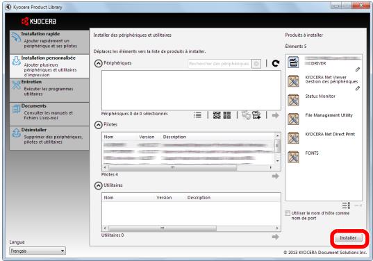 KYOCERA ECOSYS P7040CDN  -  ECOSYS P7240CDN - Installation en utilisant [installation personnalisée] - 7