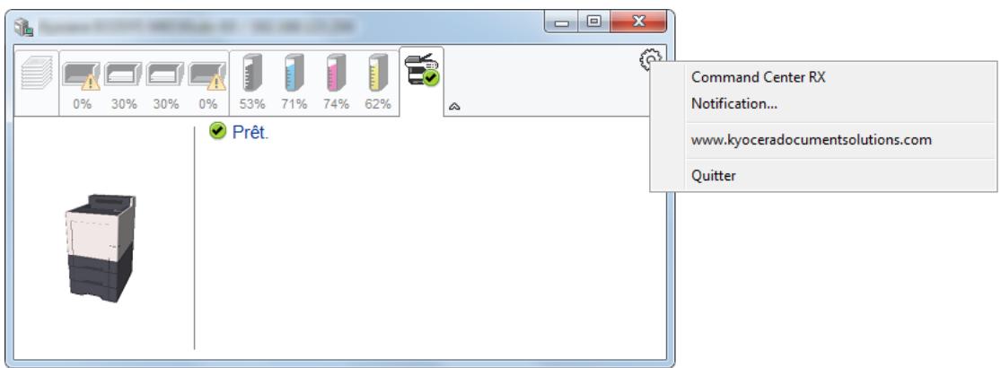 KYOCERA ECOSYS P7040CDN  -  ECOSYS P7240CDN - Menu contextuel de status monitor - 1