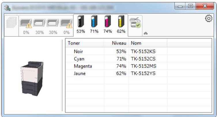 KYOCERA ECOSYS P7040CDN  -  ECOSYS P7240CDN - Onglet état cartouche - 1