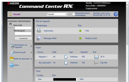 KYOCERA FS-C8520MFP - FS-C8525MFP - Effectuer des opérations à distance (Command Center RX) - 1