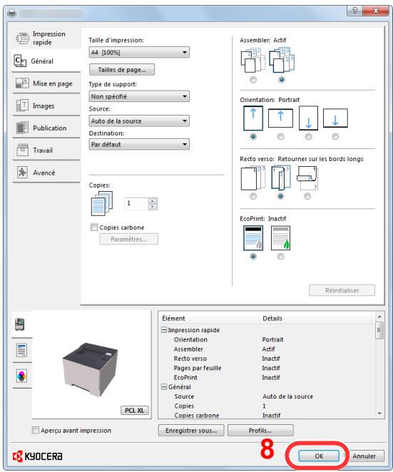 KYOCERA ECOSYS P6021CDN  -  ECOSYS P6130CDN -  ECOSYS P6235CDN - Enregistrer le format de papier. - 3