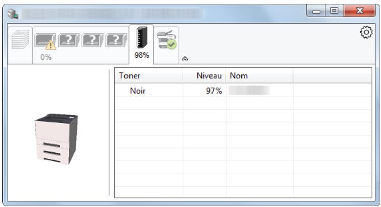 KYOCERA ECOSYS P6021CDN  -  ECOSYS P6130CDN -  ECOSYS P6235CDN - Onglet état cartouche - 1