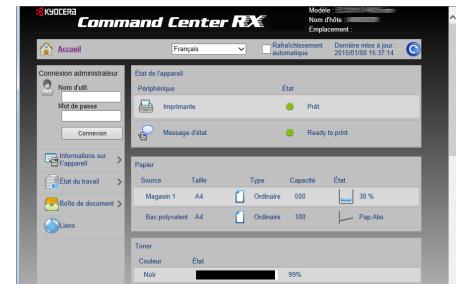 KYOCERA ECOSYS P6021CDN  -  ECOSYS P6130CDN -  ECOSYS P6235CDN - Effectuer des opérations à distance (command center RX) - 1