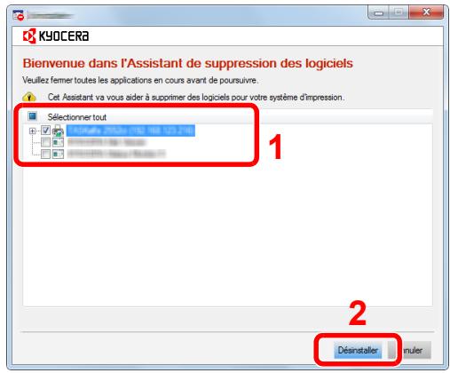 KYOCERA TASKALFA 1801 - Désinstaller le logiciel. - 1