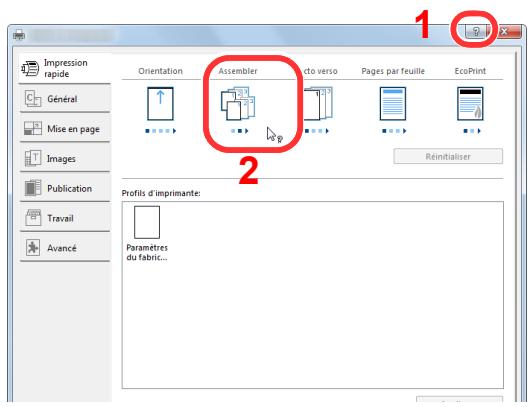KYOCERA M6635CIDN - Affichage de l'aide du pilote d'imprimante - 1
