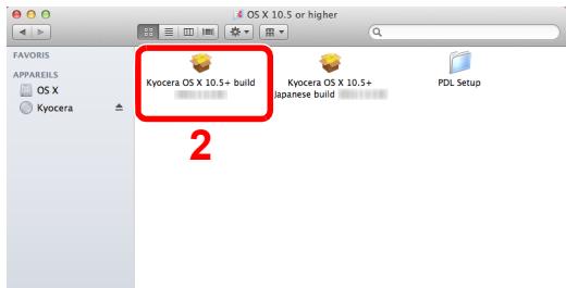 FAVORIS APPAREILS OS X Kyocera Kyocera OS X 10.5+ build Kyocera OS X 10.5+ Japanese build PDL Setup 2