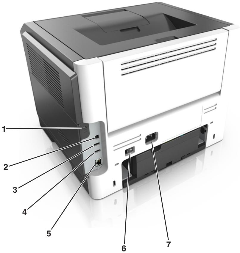 LEXMARK MS610D - MS617DN - Connexion des câbles - 1