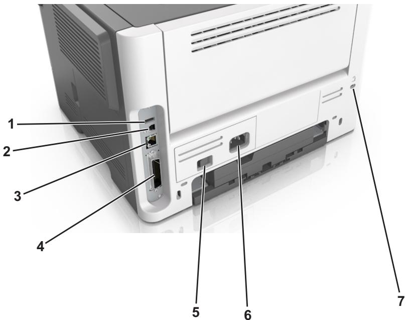 LEXMARK MS610D - MS617DN - Connexion des câbles - 1