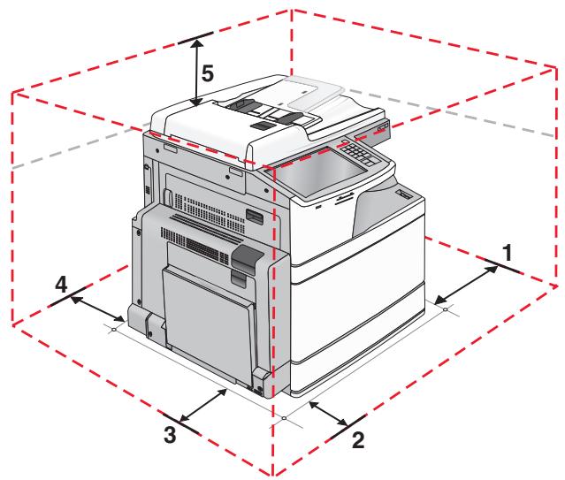 LEXMARK X950DE  -  X952DE -  X954D - Choix d'un emplacement pour l'imprimante - 2