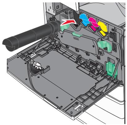 LEXMARK X950DE  -  X952DE -  X954D - Placez sua main sous le renfoncement de la cartouche de toner, pis sulevez-la delicatement. - 4