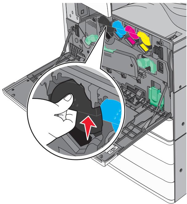 LEXMARK X950DE  -  X952DE -  X954D - Placez sua main sous le renfoncement de la cartouche de toner, pis sulevez-la delicatement. - 1