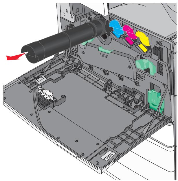 LEXMARK X950DE  -  X952DE -  X954D - Placez sua main sous le renfoncement de la cartouche de toner, pis sulevez-la delicatement. - 2