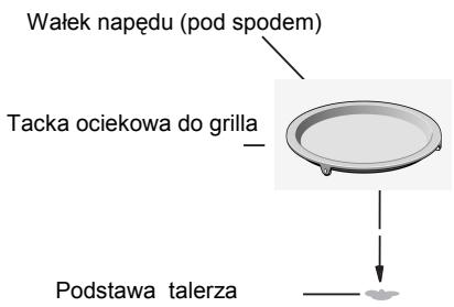 Walek napędu (pod spodem) Tacka ociekowa do grilla Podstawa talerza