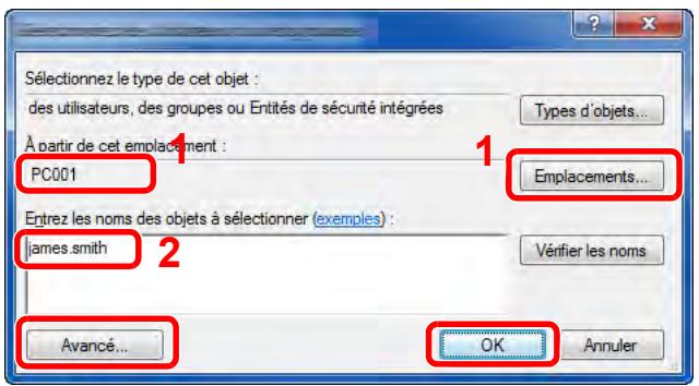 KYOCERA TASKALFA 3511I - Spécifier l'emplacement. - 1