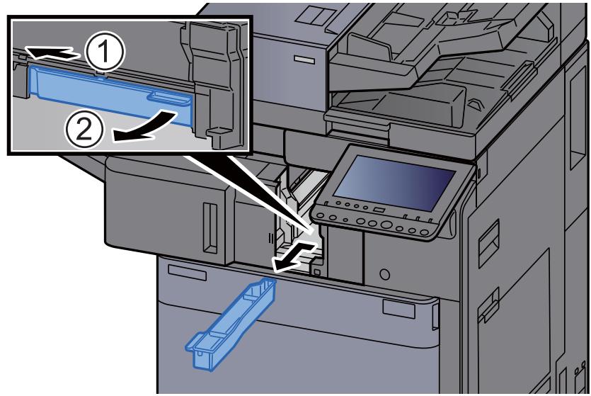 KYOCERA TASKALFA 3511I - Retirer le bac de récupération de perforation. - 1