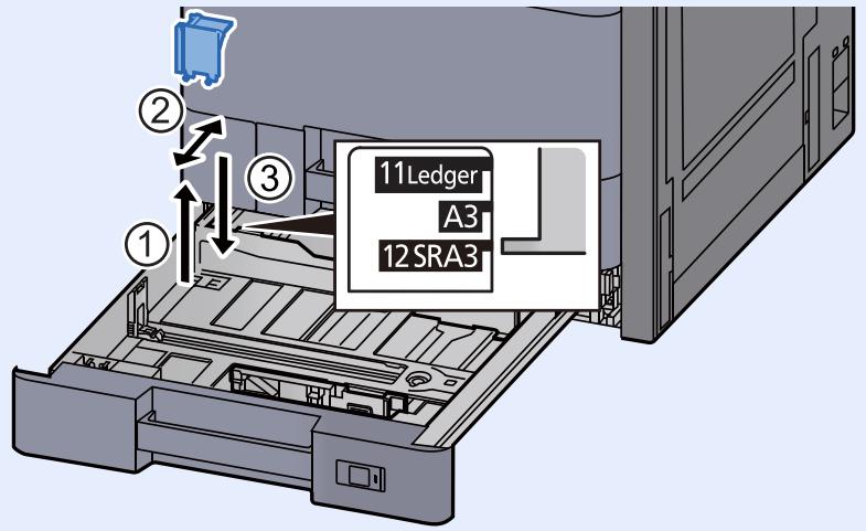 KYOCERA TASKALFA 3511I - Régler la position des guides de largeur de papier situés à gauche et à droite du magasin. - 2