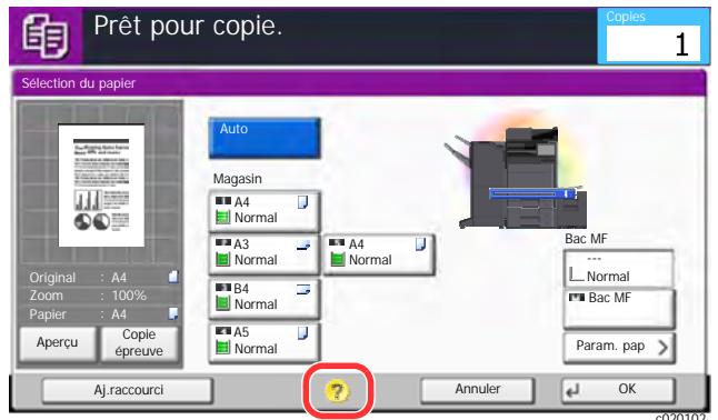 KYOCERA TASKALFA 306CI - Sélectionner [Aide] sur le panneau. - 1