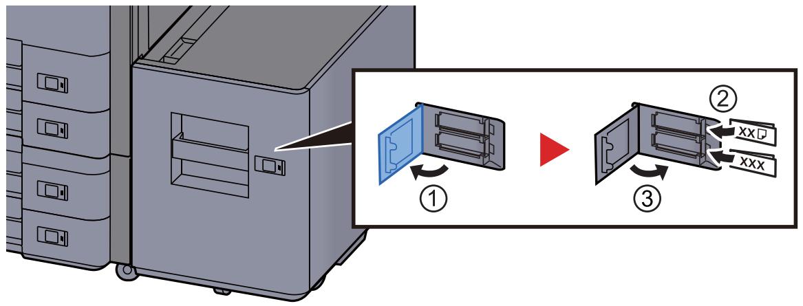 KYOCERA TASKALFA 306CI - Introduire l'indication sur la feuille de sorte qu'elle corresponde au format et au type de papier à placer - 1